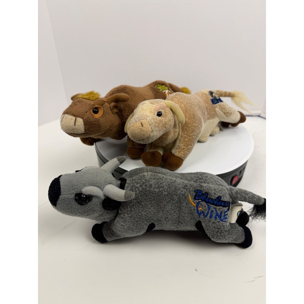 Breyer PBR Bull Plush Lot Little Yellow Jacket Blueberry Wine Neon Nights 3pc